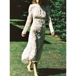 NWT SEA New York White Midi Lace Long-Sleeve Agathe Dress